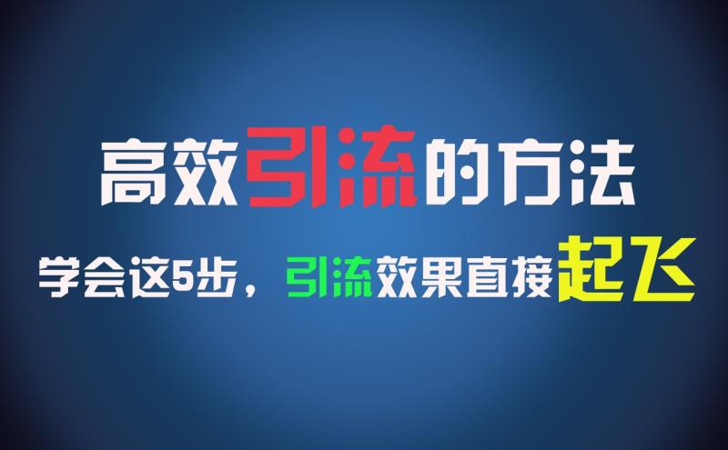 高效引流的方法，可以帮助你日引300+创业粉，一年轻松收入30万，比打工强太多！-副业库