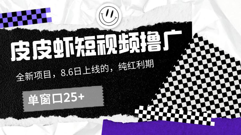 皮皮虾短视频撸广，单窗口收益25+！-副业库