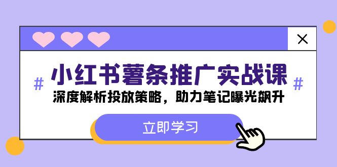 小红书-薯条推广实战课：深度解析投放策略，助力笔记曝光飙升-副业库