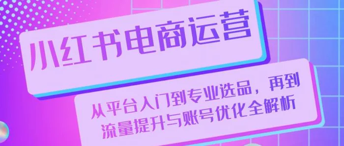 小红书电商运营：从平台入门到专业选品，再到流量提升与账号优化全解析-副业库