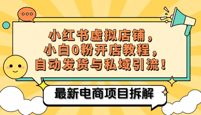 小红书电商，小白虚拟类目店铺教程，被动收益+私域引流-副业库