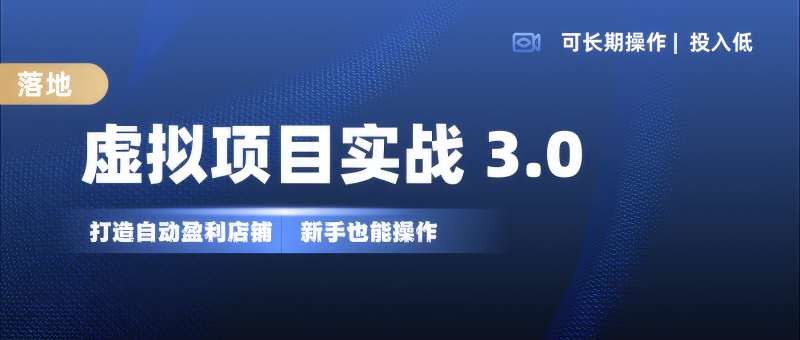 虚拟项目实操落地 3.0,新手轻松上手，单品月入1W+-副业库