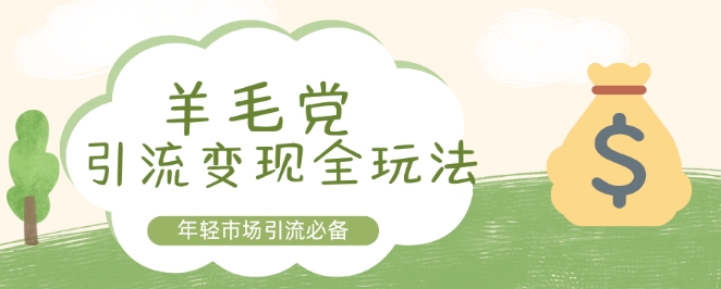 羊毛党引流变现全玩法，年轻市场引流必备-副业库