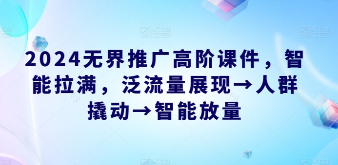 2024无界推广高阶课件，智能拉满，泛流量展现→人群撬动→智能放量-副业库