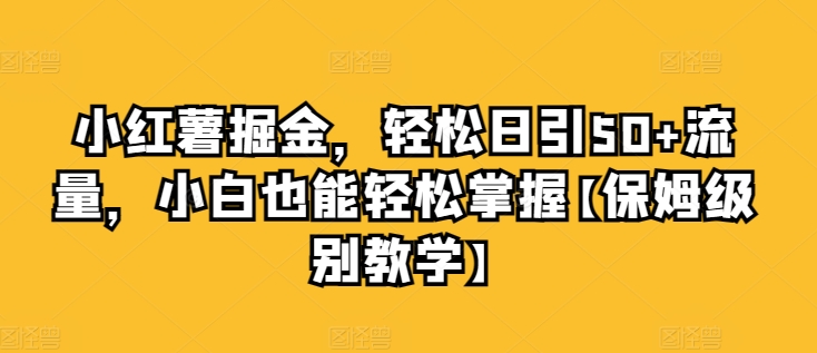 小红薯掘金，轻松日引50+流量，小白也能轻松掌握【保姆级别教学】-副业库