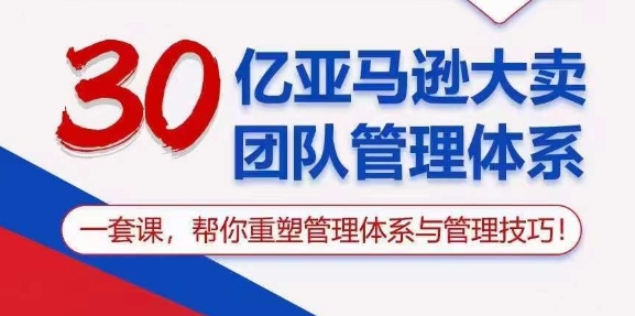 30亿亚马逊大卖团队管理体系，一套课，帮你重塑管理体系与管理技巧-副业库