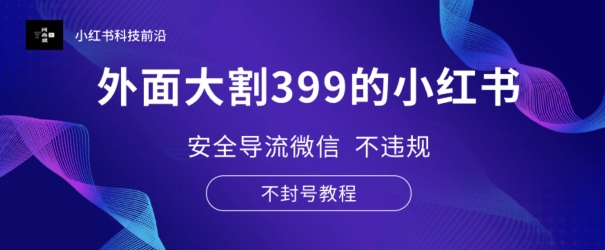 外面大割399的小红书安全导流微信 不违规 不封号教程-副业库