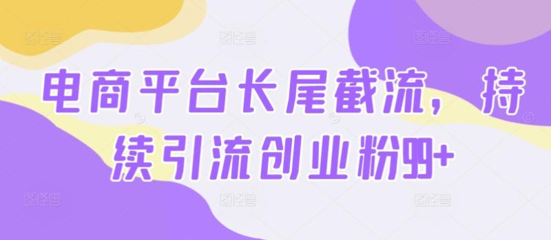 电商平台长尾截流，持续引流创业粉99+-副业库