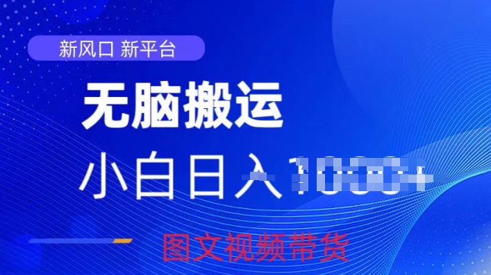 京东视频图文搬运带货项目，蓝海赛道小白轻松上手，每天一小时轻松获取收益-副业库