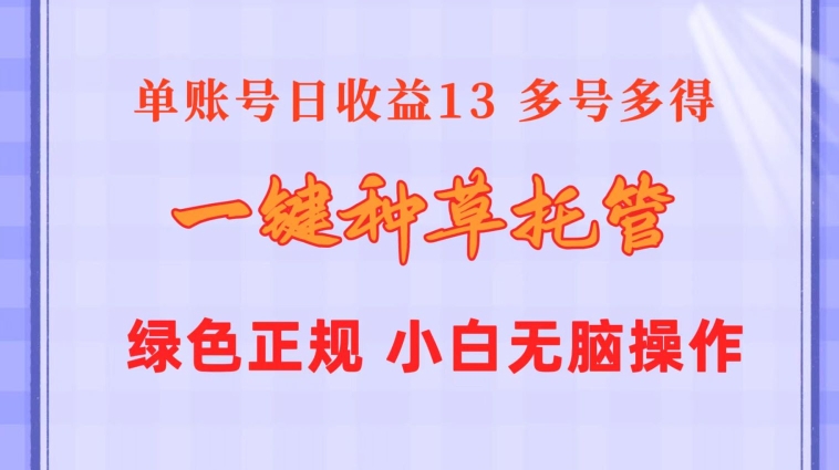 一键种草托管 单账号15分钟13元  10个账号一天130  绿色稳定 可无限推广-副业库