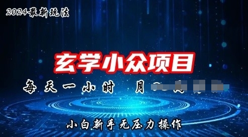 2024年新版玄学小众玩法项目，零门槛高利润，新手小白无压力操作-副业库