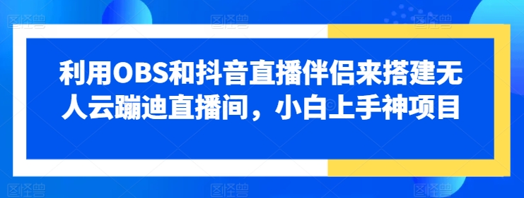 利用OBS和抖音直播伴侣来搭建无人云蹦迪直播间，小白上手神项目-副业库