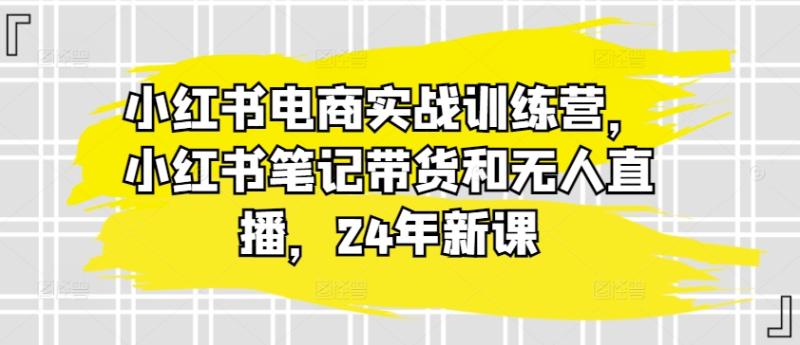 小红书电商实战训练营，小红书笔记带货和无人直播，24年新课-副业库