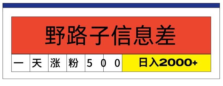 最新《1000个野路子信息差》新玩法，文字视频，单个作品暴粉5000+，小白轻松上手-副业库