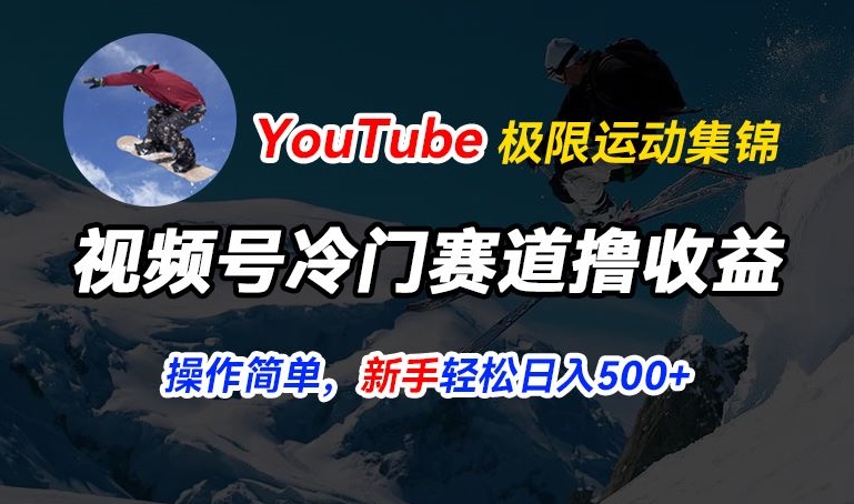 视频号冷门赛道撸收益，YouTube搬运极限运动集锦，暴力起号，操作简单流量高，轻松日入5张-副业库