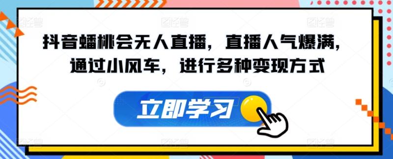 抖音蟠桃会无人直播，直播人气爆满，通过小风车，进行多种变现方式-副业库