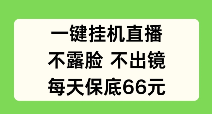 一键挂JI直播，不露脸不出境，每天保底66元-副业库