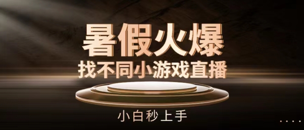 暑假火爆找不同小游戏直播间，小白秒上手【揭秘】-副业库