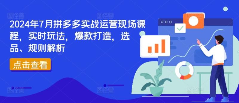 2024年7月拼多多实战运营现场课程，实时玩法，爆款打造，选品、规则解析-副业库