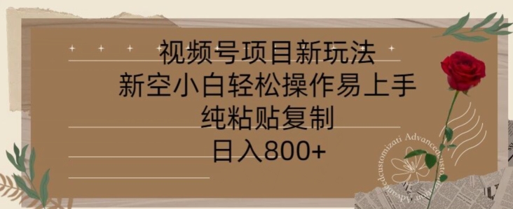 视频号项目，新玩法新空小白轻松操作易上手，纯粘贴复制，日入几张-副业库