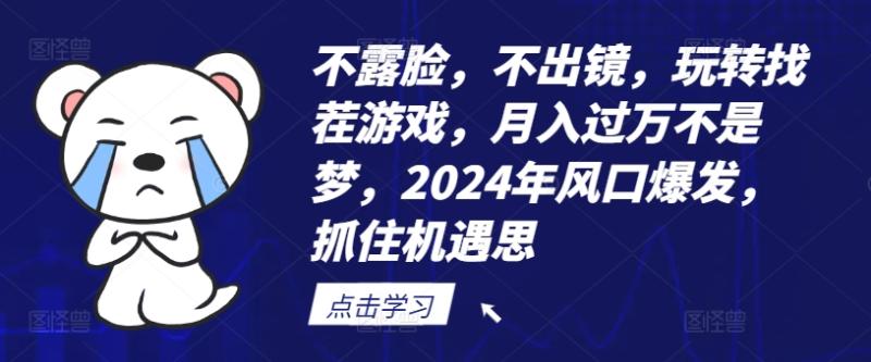 不露脸，不出镜，玩转找茬游戏，月入过万不是梦，2024年风口爆发，抓住机遇【揭秘】-副业库