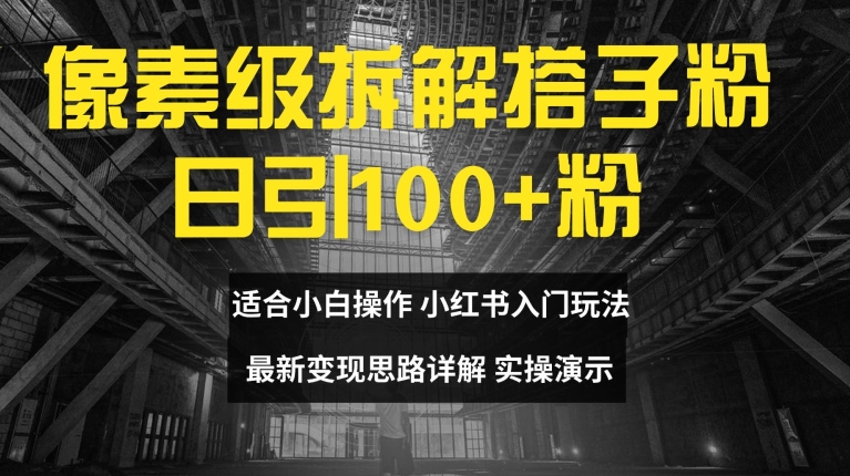 像素级拆解搭子粉，日引100+，小白看完可上手，最新变现思路详解【揭秘】-副业库