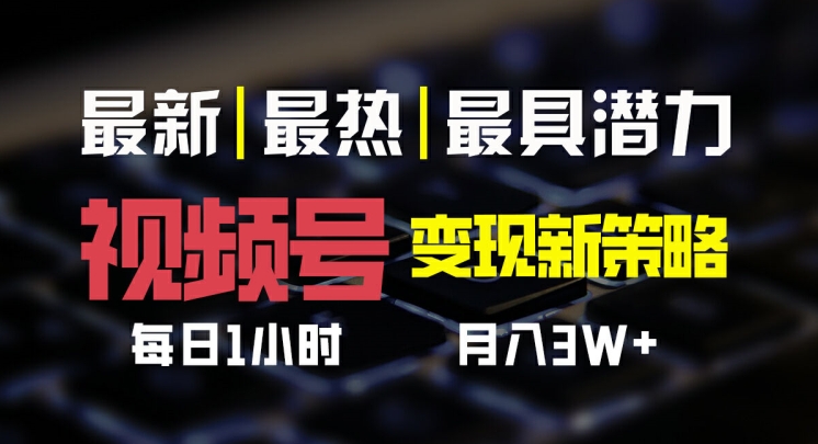 视频号变现新策略，每日一小时月入过万-副业库