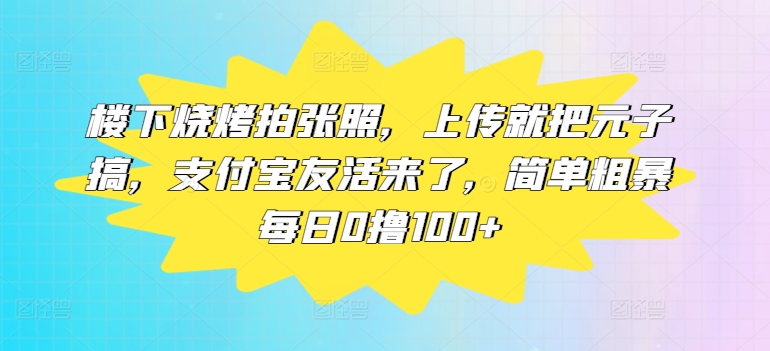 楼下烧烤拍张照，上传就把元子搞，支付宝友活来了，简单粗暴每日0撸100+-副业库