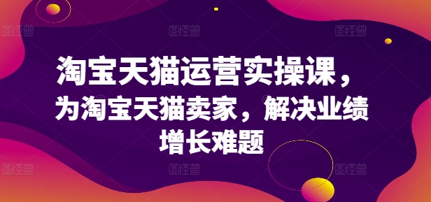 淘宝天猫运营实操课，为淘宝天猫卖家，解决业绩增长难题-副业库