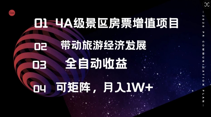 4A级景区房票增值项目  带动旅游经济发展 全自动收益 可矩阵 月入1w+-副业库