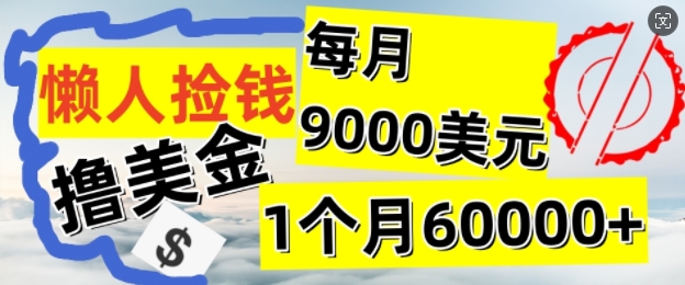 懒人捡钱撸美金项目，月收益9k+美金，简单无脑，干就完了-副业库