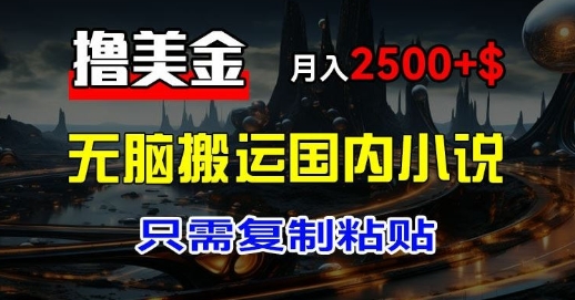 最新撸美金项目：搬运国内小说爽文，只需复制粘贴，月入2k+美金-副业库
