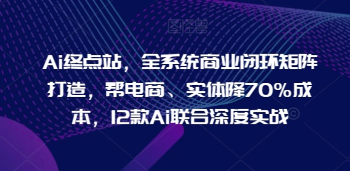 Ai终点站，全系统商业闭环矩阵打造，帮电商、实体降70%成本，12款Ai联合深度实战【0906更新】-副业库