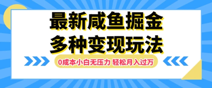 最新咸鱼掘金玩法，0成本小白无压力，多种变现方式，轻松月入过W-副业库