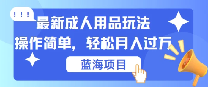 最新成人用品项目玩法，操作简单，动动手，轻松日入几张【揭秘】-副业库