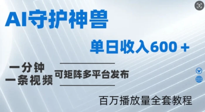 制作各省守护神，100多W播放量的视频只需要1分钟就能完成【揭秘】-副业库