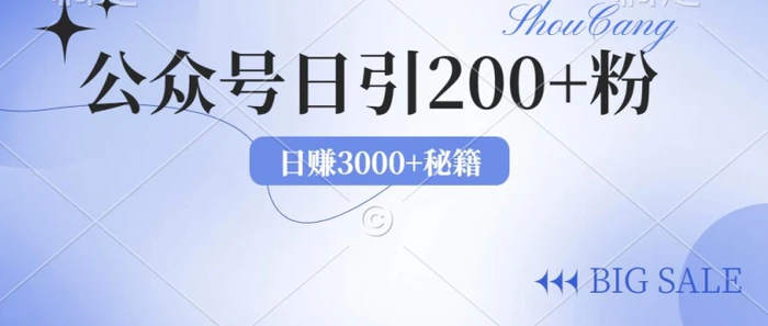 2024年用AI洗稿公众号日引流200+创业粉-副业库