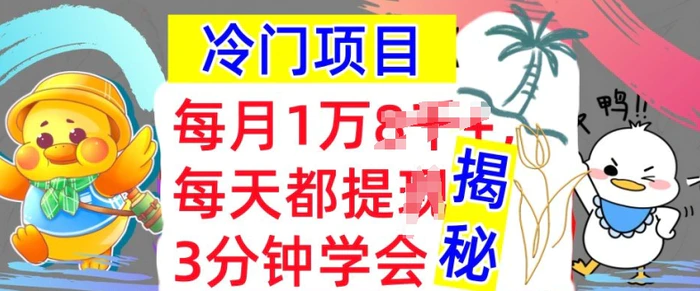 冷门项目，这个方法一定要学会，内部教程，每月1w(揭秘)-副业库