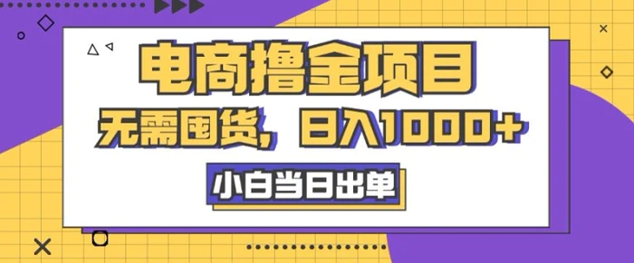 电商撸金项目，无需囤货，日入几张，小白当日出单，人性玩法，复购不断-副业库