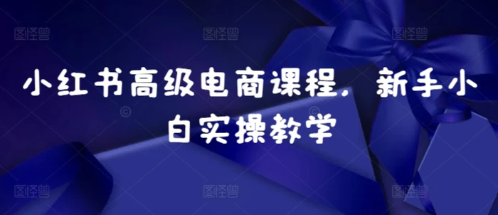 小红书高级电商课程，新手小白实操教学-副业库