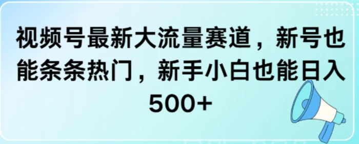 视频号最新大流量赛道，新号也能条条热门，新手小白也能日入5张-副业库