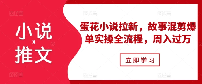 小说推文之蛋花小说拉新，故事混剪爆单实操全流程，周入过万-副业库