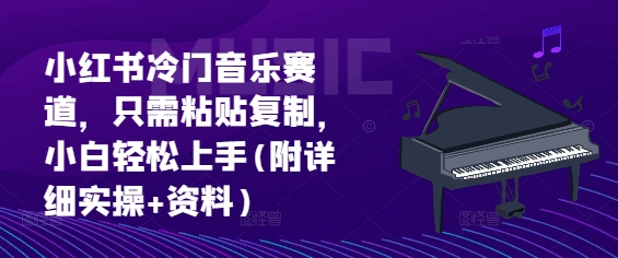 小红书冷门音乐赛道，只需粘贴复制，小白轻松上手(附详细实操+资料)-副业库