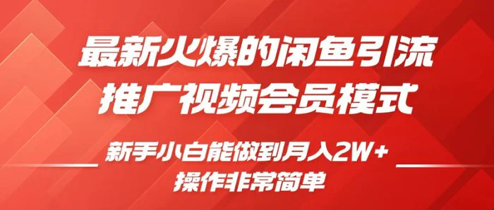 闲鱼引流推广影视会员，0成本就可以操作，新手小白月入过W+-副业库