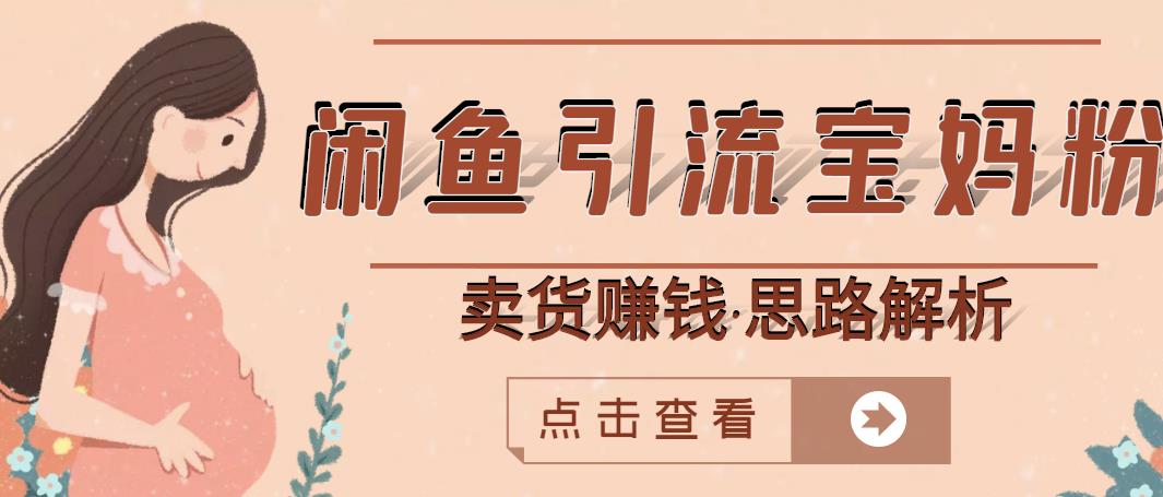 闲鱼引流宝妈粉+卖货赚钱一个月收益30000+（实操视频教程）-副业库