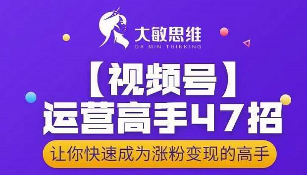 大敏思维-视频号运营高手47招，让你快速成为涨粉变现高手-副业库
