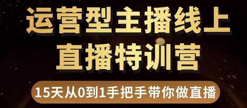 直播电商运营型主播特训营，0基础15天手把手带你做直播带货-副业库