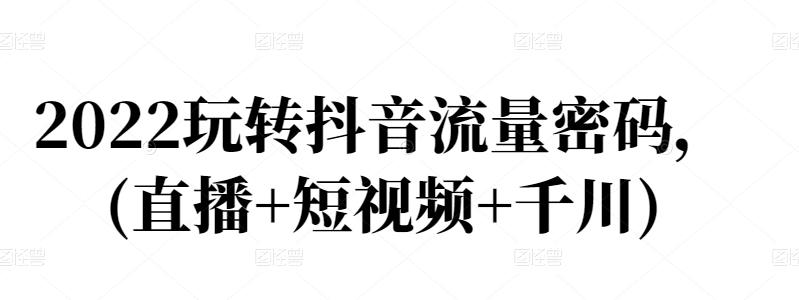 2022玩转抖音流量密码，(直播+短视频+千川)-副业库