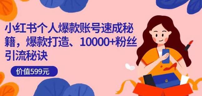 小红书个人爆款账号速成秘籍，爆款打造、10000+粉丝引流秘诀-副业库