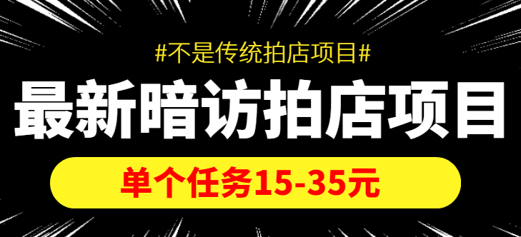 最新暗访拍店信息差项目，单个任务15-35元（不是传统拍店项目）-副业库